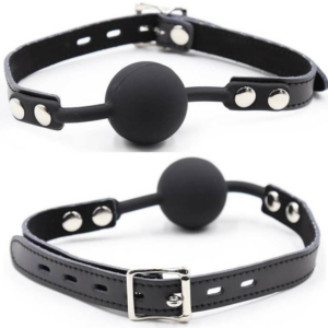 OHMAMA FETISCH-SILIKON-BALLKnebel MIT LEDERGÜRTEL