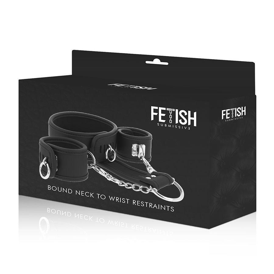 FETISH SUBMISSIVE COLLAR Y ESPOSAS CUERO VEGANO CON FORRO DE NOPRENO – Bild 6